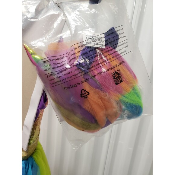 4 piece Rainbox Unicorn Girls Costume - 0248 - Picture 7 of 8